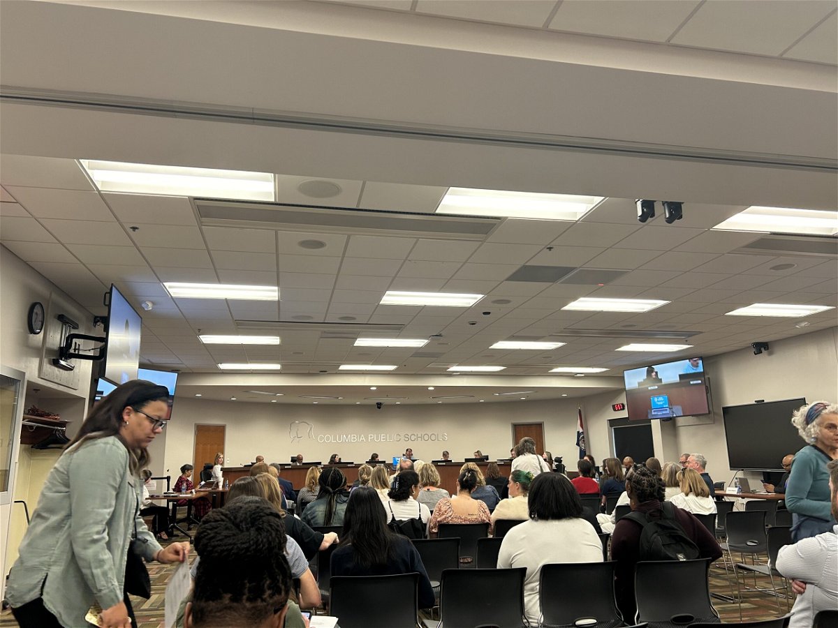 Dozens of people attended Monday's Columbia Board of Education meeting, where the Board is discussing the possible implementation of a weapons-detection system.