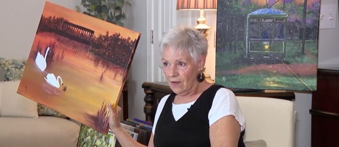 <i>WDSU via CNN Newsource</i><br/>Mary Fitzgerald told WDSU that she found her passion for painting later in life after her children were grown and her husband passed away.