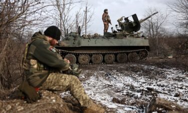 Ukrainian anti-aircraft gunners of the 93rd Separate Mechanized Brigade Kholodny Yar monitor the sky from their positions in the direction of Bakhmut in the Donetsk region
