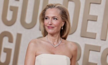 Gillian Anderson at the 81st Golden Globe Awards held at the Beverly Hilton Hotel on January 7