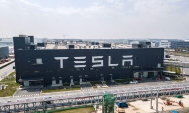 An aerial view of Tesla Shanghai Gigafactory. Tesla plans to cut more than 10% of its staff worldwide