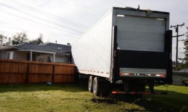 Two families are lucky to be alive after a semi-truck crashed into a duplex in Riverbank on Wednesday