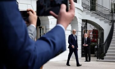 President Joe Biden departs the White House on April 25