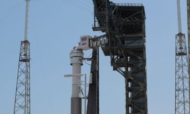 Boeing’s Starliner spacecraft sits atop a United Launch Alliance Atlas V rocket on May 7 after the planned launch of Crew Flight Test was scrubbed.
