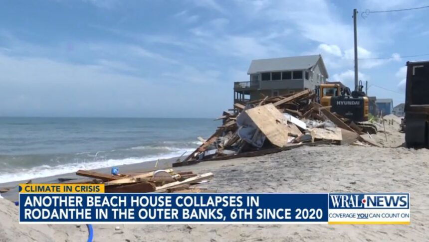 <i>WRAL via CNN Newsource</i><br/>Another beach house has collapsed in the Outer Banks