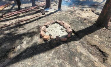 The site of the abandoned campfire determined to be the cause for the Interlaken Fire in Lake County.
