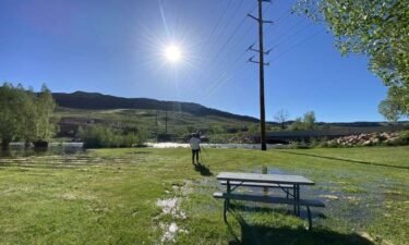 Areas of two RV parks and acres of farmland were flooded Tuesday as the Weber River swelled with runoff waters.