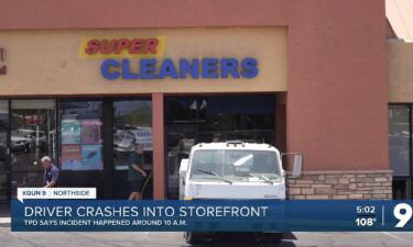 A local business narrowly avoided potential tragedy Friday morning when a truck crashed into a dry cleaners at 515 E. Grant Road. Kenny Hwang