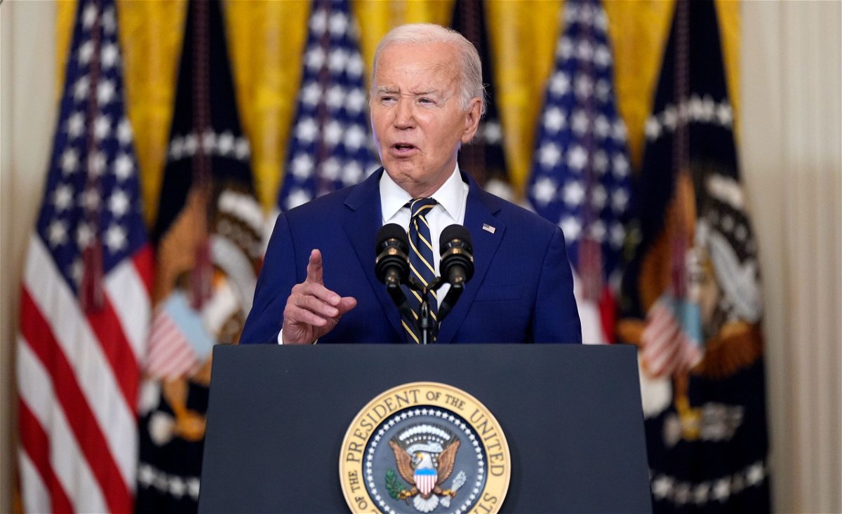 President Joe Biden speaks in the East Room of the White House on June 4. The Biden administration on June 18 will announce an executive action allowing certain undocumented spouses and children of US citizens to apply for lawful permanent residency.
