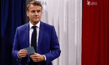 President Emmanuel Macron casts his vote in Le Touquet