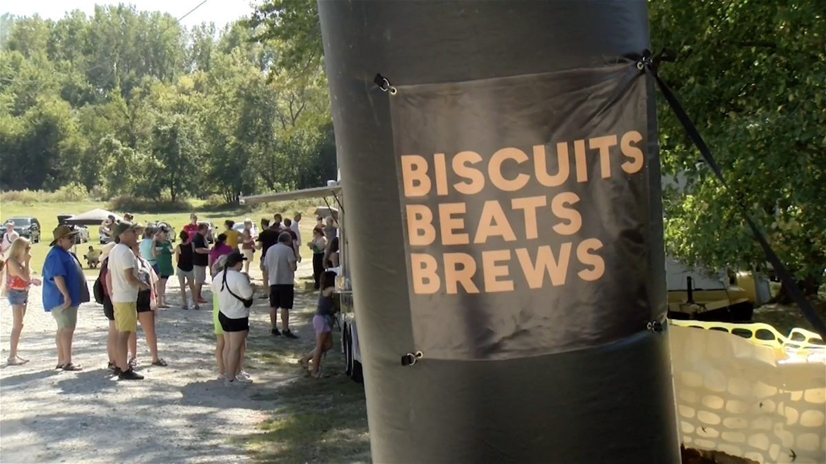File photo of a sign at the Biscuits Beats and Brews festival held in 2023 in Rocheport. This year's festival will occur Oct. 4-6 at Cooper's Landing.