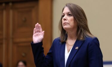 US Secret Service Director Kimberly Cheatle is sworn in during a House of Representatives Oversight Committee hearing on the security lapses that allowed an attempted assassination of Republican presidential nominee Donald Trump
