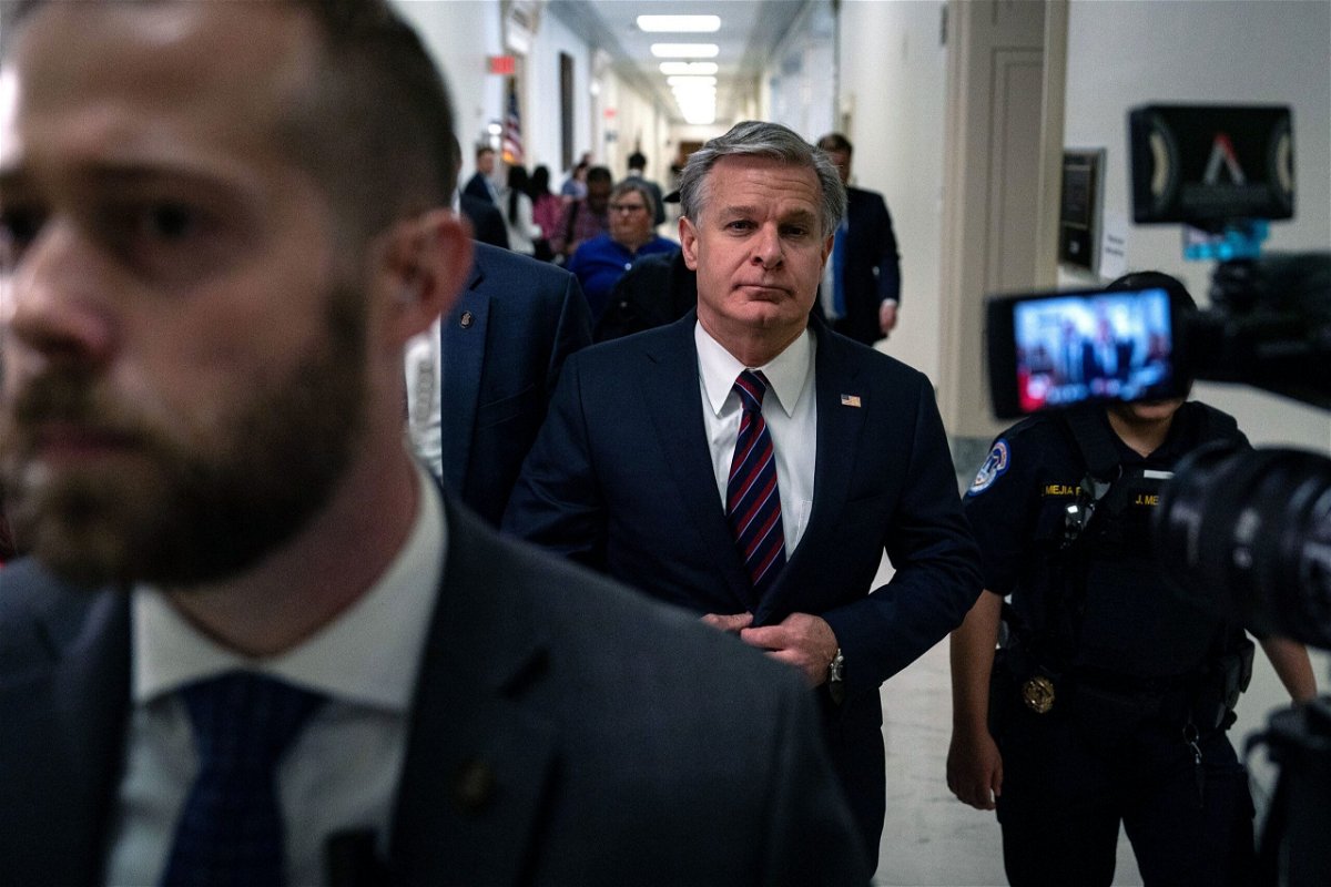 FBI Director Christopher Wray, pictured at the Rayburn House Office Building on July 24 in Washington, DC, said Donald Trump’s would-be assassin flew a drone near the rally area two hours before the former president took the stage.

