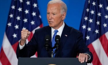 President Joe Biden speaks at a news conference following the NATO Summit in Washington on July 11