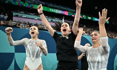 Alice D'Amato competes in the balance beam during the women's team event final.