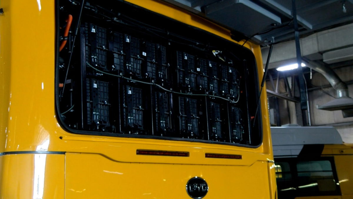 A lithium ion phosphate battery in an electric bus operated by the City of Columbia.