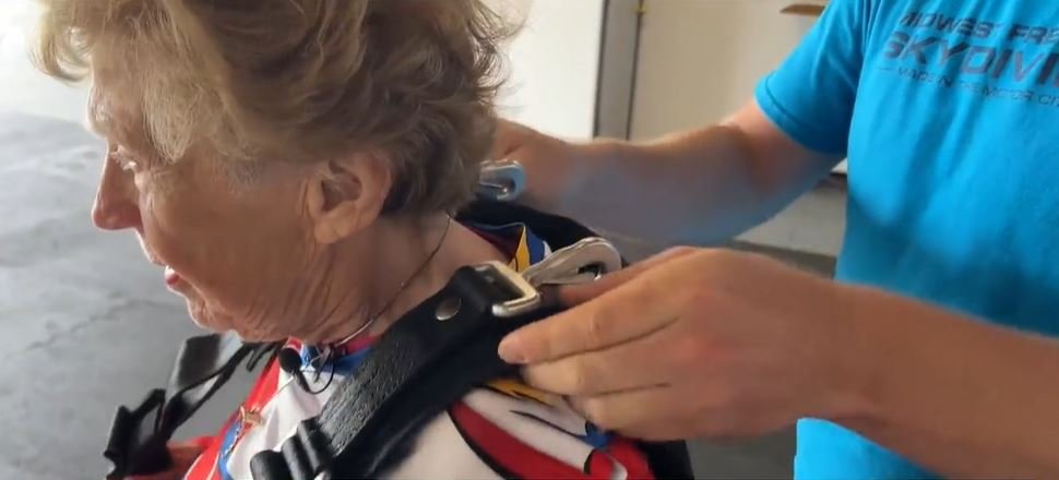 <i>WWJ via CNN Newsource</i><br/>Knor says the excitement never goes away while she's strapping up to get ready for her 689th jump.