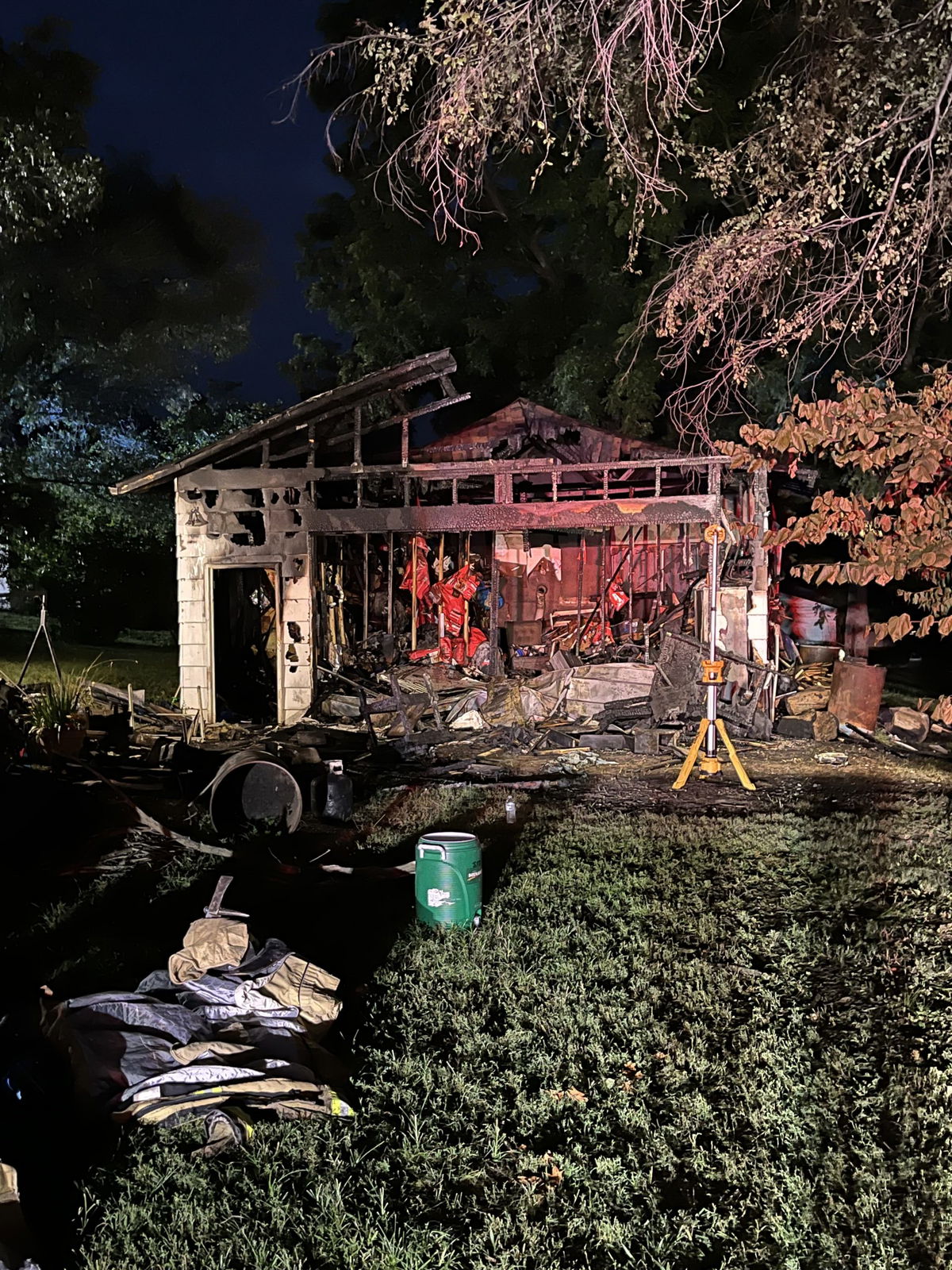 No injuries were reported in a garage fire Monday evening in the 100 block of North Polk Street in Jefferson City, according to an email from the Jefferson City Fire Department.