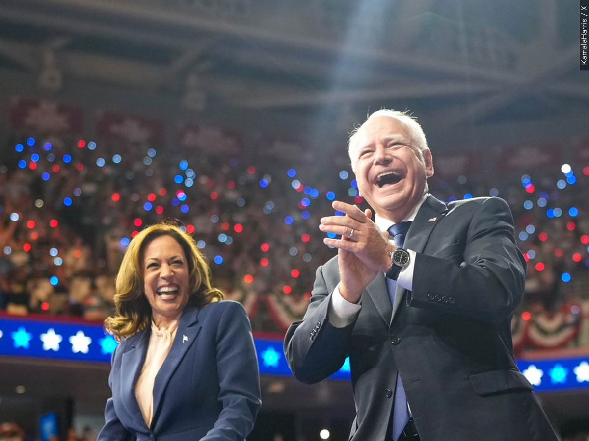 Vice President Kamala Harris and running mate, Minnesota Gov. Tim Walz