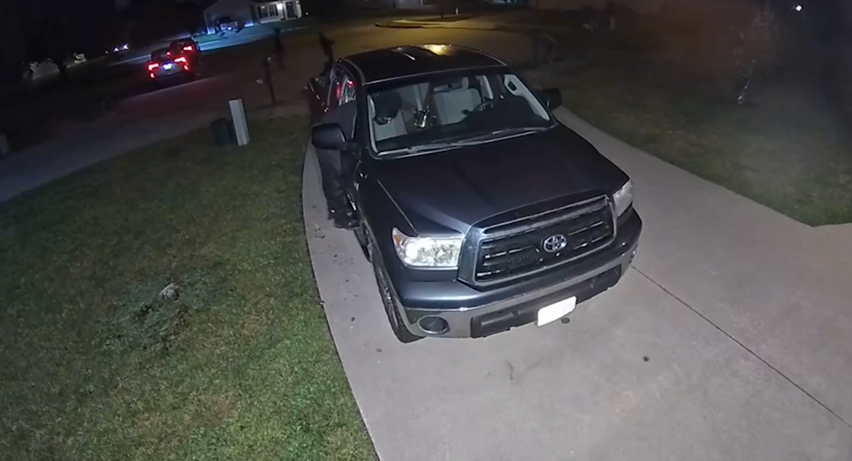 Ring doorbell footage shows people breaking into a truck in a north Columbia neighborhood on Tuesday morning.