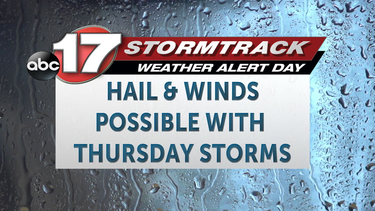 Weather warning day: Possibility of hail and damaging winds on Thursday evening