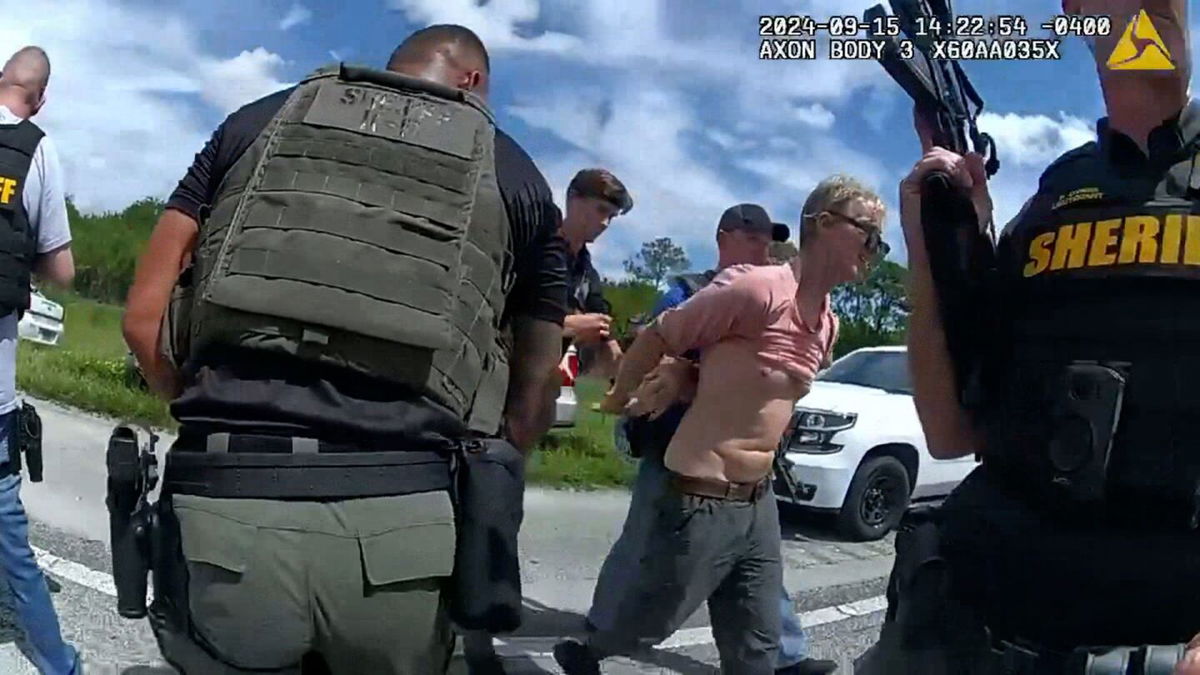 Martin County Sheriff’s Office released body cam video of the apprehension of Ryan Wesley Routh on September 29 on an interstate in Florida.
