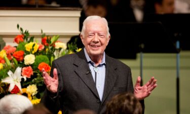 Former President Jimmy Carter teaches a Sunday school class at the Maranatha Baptist Church in his hometown of Plains