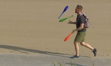 Drew Stuart jogs through Edgewater Park