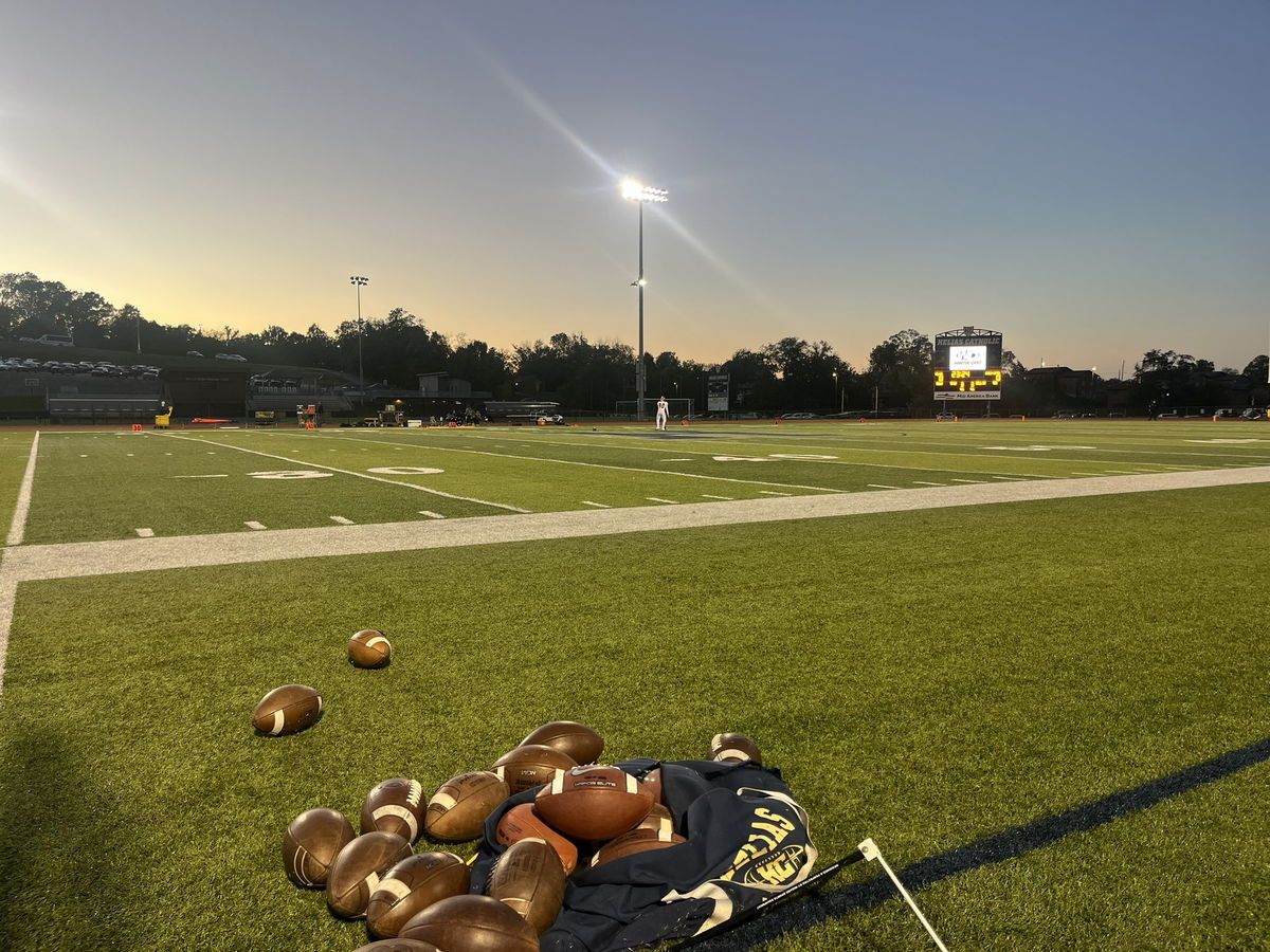 Ray Hentges Stadium in Jefferson City, the home of the Helias Crusaders, is seen before a game on Friday, Oct. 18, 2024.