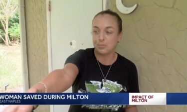 A Naples woman was rescued from her apartment by Greater Naples Fire Rescue after floodwaters from Hurricane Milton trapped her inside. Stephanie Ressegue said water began seeping through the walls and door of her apartment on Areca Avenue and Bayshore Drive as the storm got stronger.