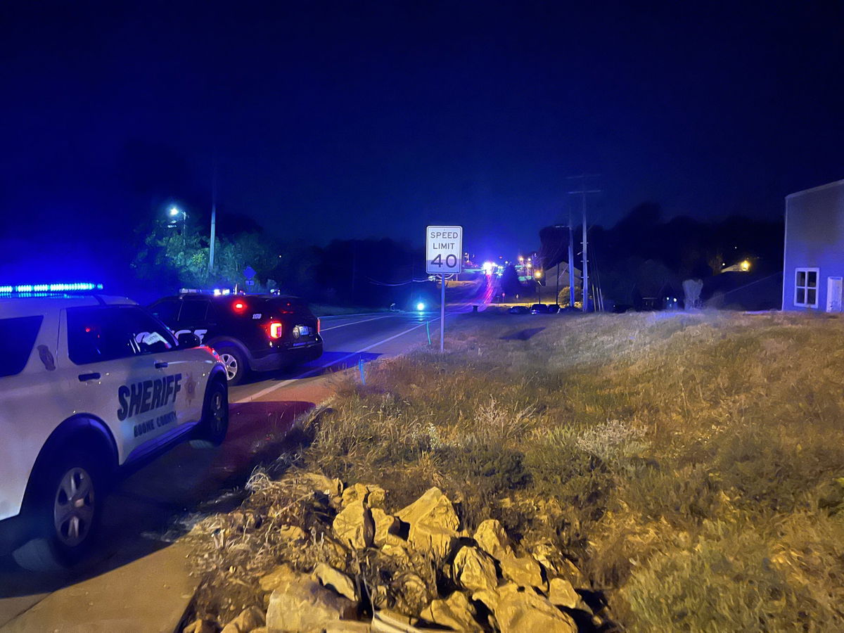 Columbia police and sheriff's deputies block off part of Clark Lane for a 