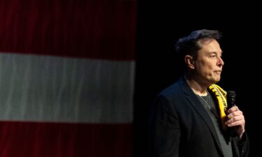 Elon Musk speaks at a town hall at the Roxain Theater on October 20