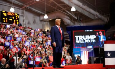 Republican presidential nominee and former U.S. President Donald Trump attends a campaign rally in Rocky Mount