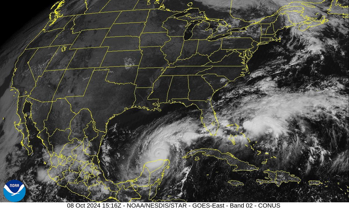 A satellite image of Hurricane Milton captured Tuesday morning.