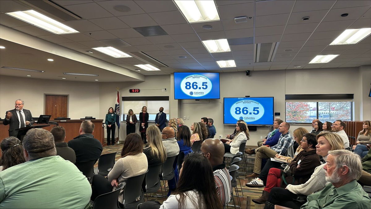 Columbia Public Schools interim Superintendent Chris Belcher talks Monday, Nov. 25, 2024, about the district's performance on the state's annual report card at the Aslin Administration Building.