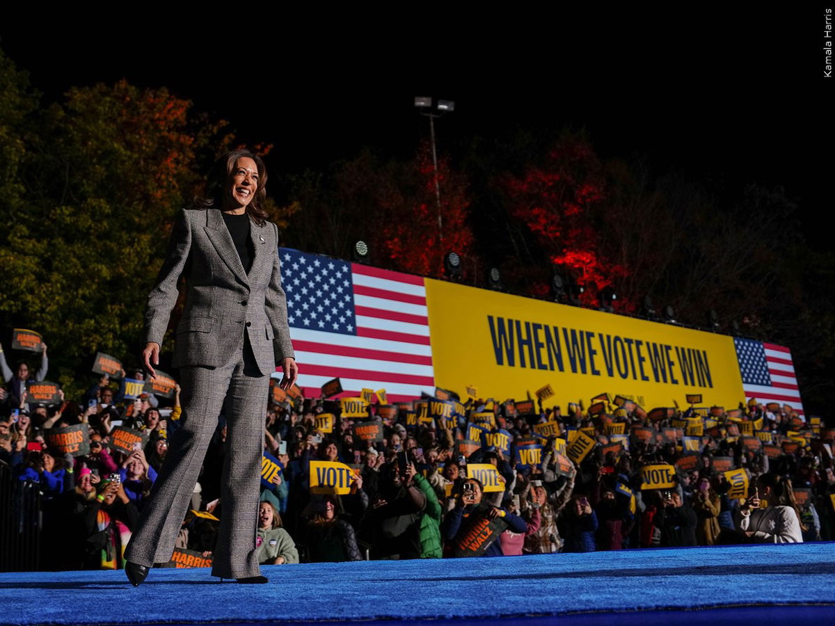 Kamala Harris at a Washington, D.C., rally on Oct. 29, 2024.