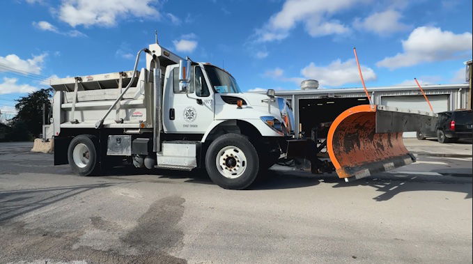 City of Columbia snow plow crews practicing plowing routes ahead of winter weather, Nov. 7, 2024