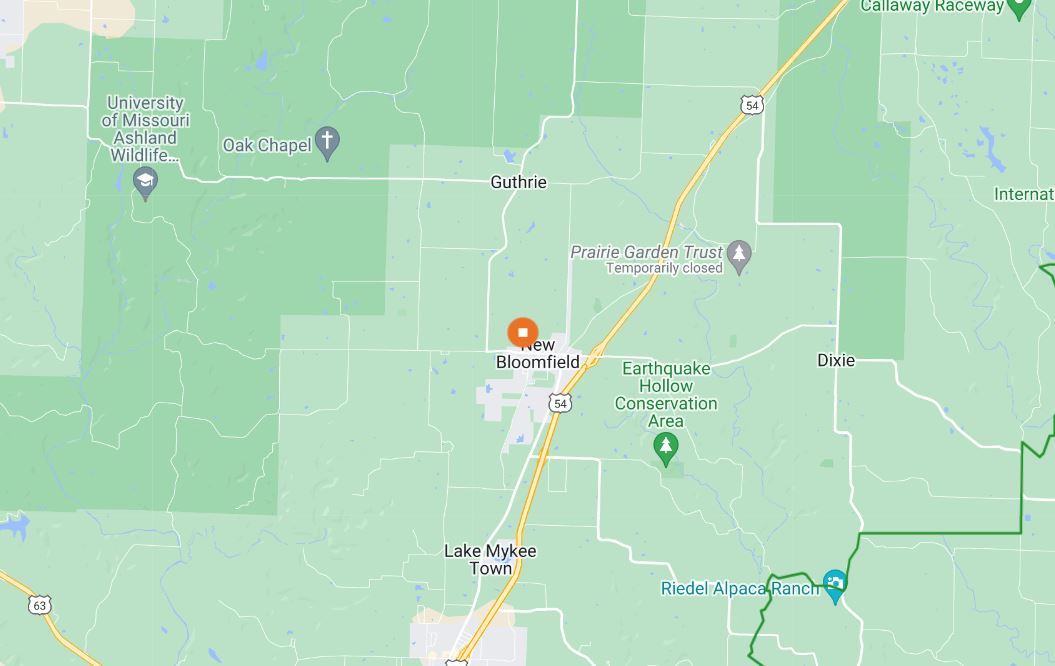 This clip from the Ameren Missouri outage map shows the location of a large outage in Callaway County on Monday, Nov. 11, 2024.