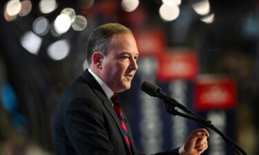 Former Rep. Lee Zeldin speaks on stage on the third day of the Republican National Convention at the Fiserv Forum on July 17 in Milwaukee