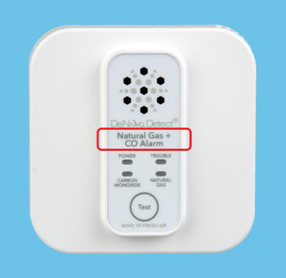 A recalled Denova natural gas and carbon monoxide alarm.