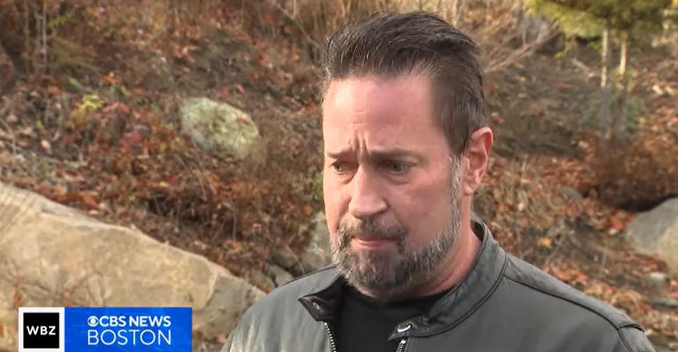 <i>WBZ via CNN Newsource</i><br/>Kirk Rumford is brought to tears talking about his 11-month-old puppy