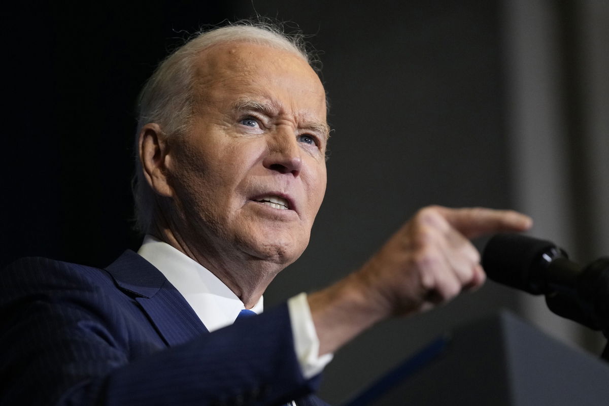 FILE - President Joe Biden speaks at the 2024 White House Tribal Nations Summit at the Department of the Interior in Washington, on Dec. 9, 2024. 