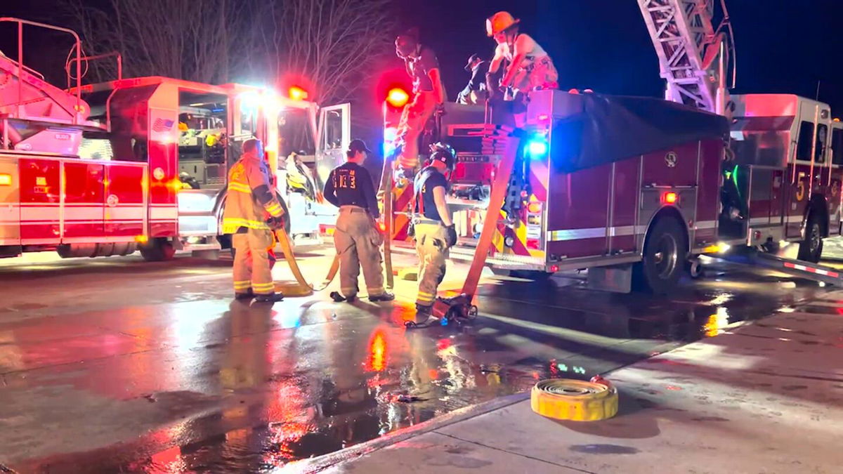 Columbia firefighters battle a fire at Head Motor Co. in Columbia on Dec. 21, 2024.