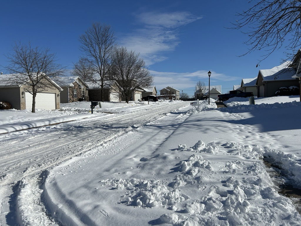 Windstone Drive in south Columbia remained covered in snow Saturday morning, Jan. 11.