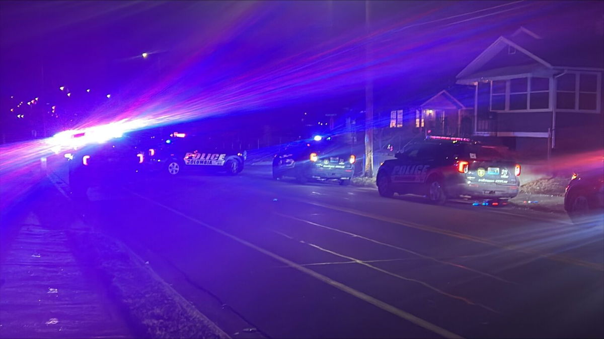 Columbia police cars park along Worley Street on Tuesday, Dec. 31. Police closed the road near Woodlawn Avenue for an investigation.