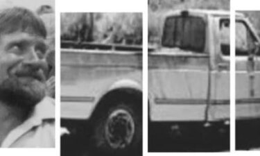 Images from a missing persons flyer of Dale Williams and his white pickup truck following his disappearance in 1999.