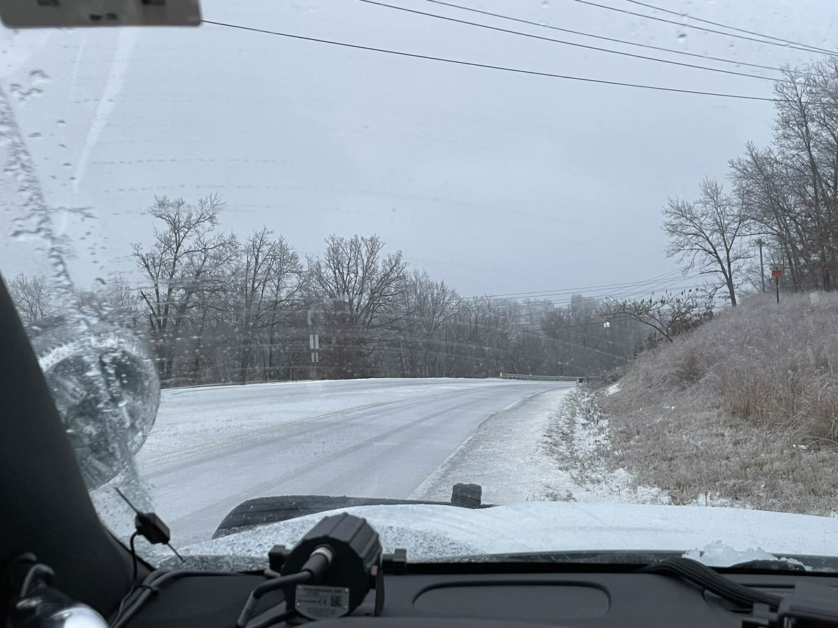 The Sunrise Beach Police Department warned of slick conditions on Highway 5 on Sunday afternoon.