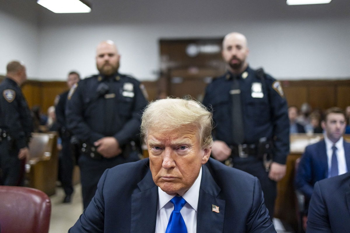 Former US President and Republican presidential candidate Donald Trump attends his criminal trial at Manhattan Criminal Court in New York City, on May 30, 2024.
