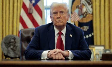 President Donald Trump speaks to reporters at the White House in Washington