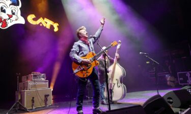 Stray Cats frontman Brian Setzer performs a concert at the Eventim Apollo in London on June 26